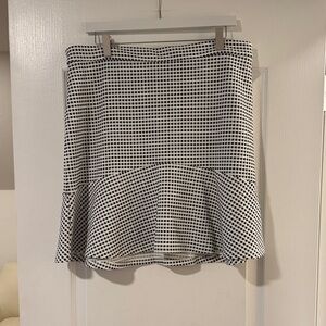 Banana Republic Black and White Gingham A-Line Skirt